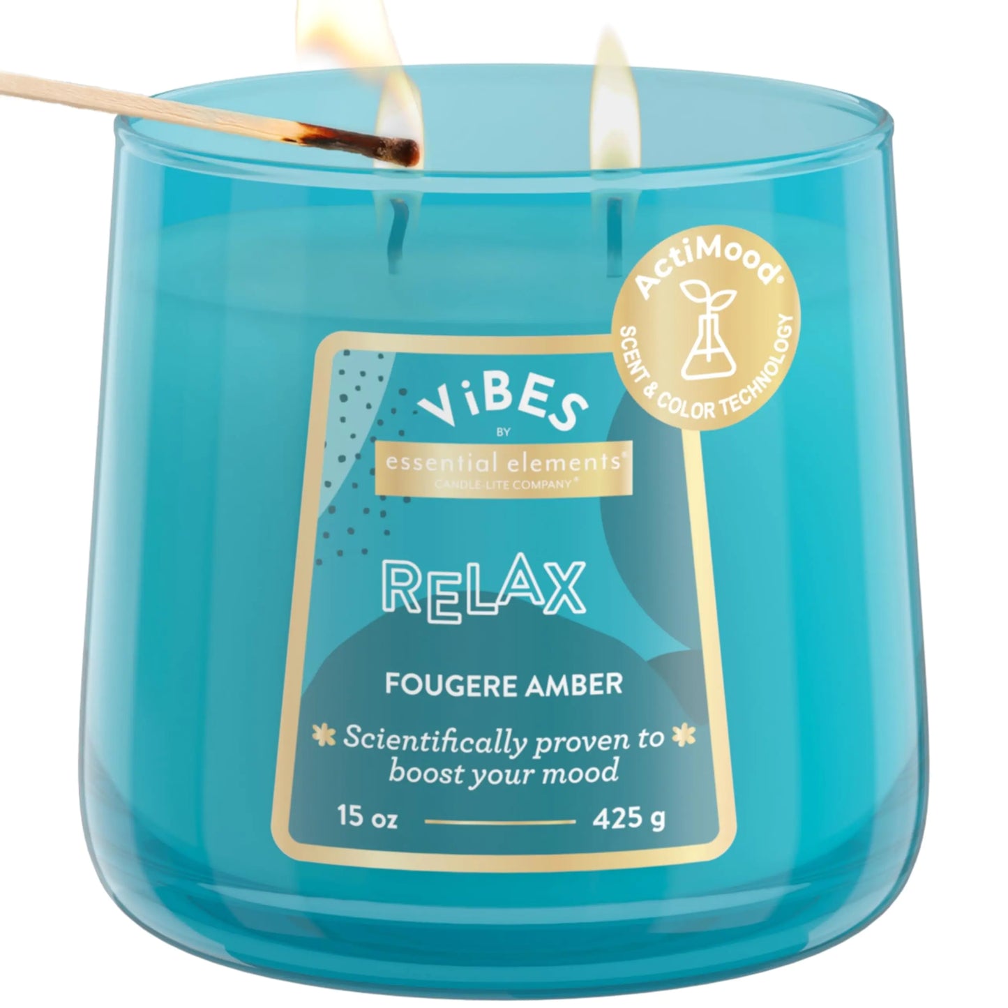 Candle-Lite Soothe Fusion Fougere Amber Scent, 15 oz Dual-Wick